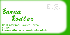 barna rodler business card